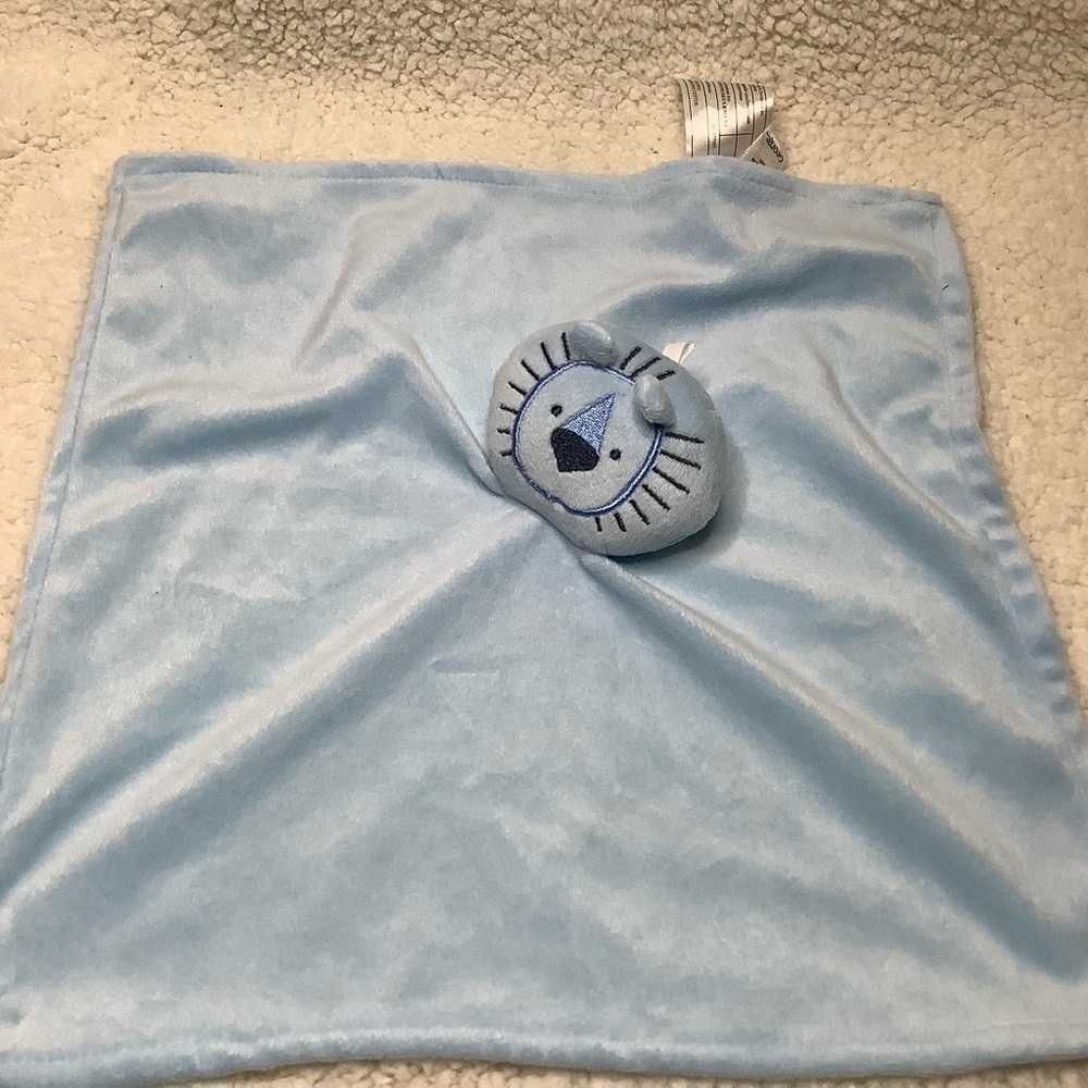 George Light Blue Plush Lion Lovey 12 inches Security Blanket Stuffed Animal Toy